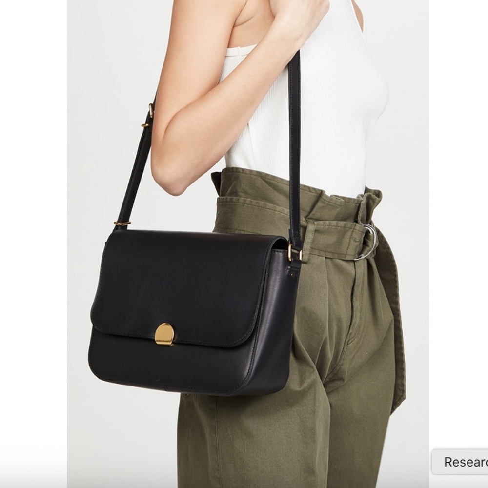 🌸 Madewell abroad shoulder bag black leather